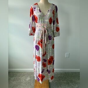 Anthropologie Maeve Floral Belted Kimono Dress